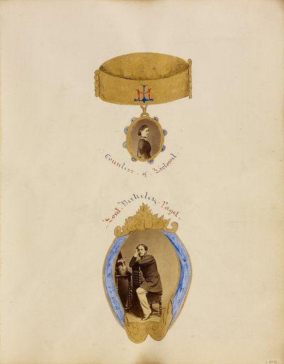 Fotocollage mit Porträts der Gräfin von Listowel und Lord Berkeley Paget von Unknown artist