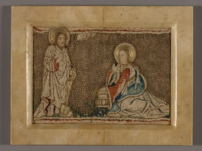 Bild (Wahrscheinlich von einem Orphrey-Band, das Christus vor Maria Magdalena darstellt) von Unknown artist