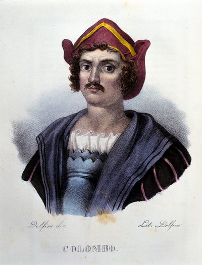 Porträt von Christoph Kolumbus, Gravur 19. Jahrhundert von Unknown artist