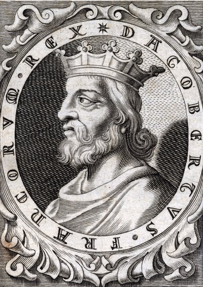 Porträt von Dagobert I. (? - 639), König der Franken, Dynastie der Merowinger. Gravur des 18. Jahrhunderts von Unknown artist