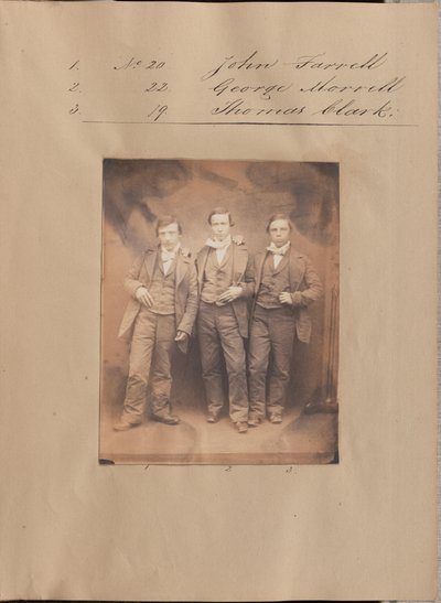 [Porträt von John Farrell, George Morrell und Thomas Clark] von Unknown artist