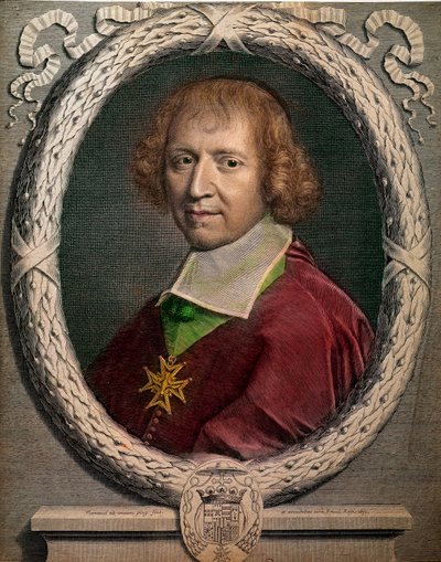 Porträt des Kirchenmannes François de Harlay, Abt von Jumièges (1625-1695) Gravur des 17. Jahrhunderts Paris, Musée Carnavalet von Unknown artist