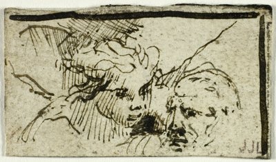 Rembrandts Opferung Isaaks - Köpfe von Abraham und Engel von Unknown artist
