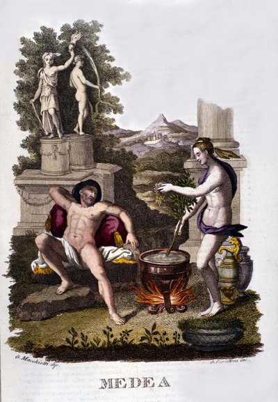Darstellung von Medea, die ihre Flüche vorbereitet von Unknown artist