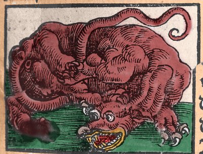 Darstellung eines Drachen. Gravur aus „Den Edlen Strength Besten Fromen“ von Johann Stumpff. 1550 von Unknown artist