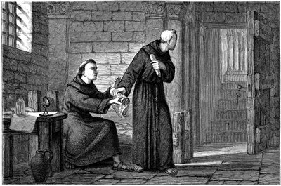 Roger Bacon in seiner Zelle in Paris von Unknown artist