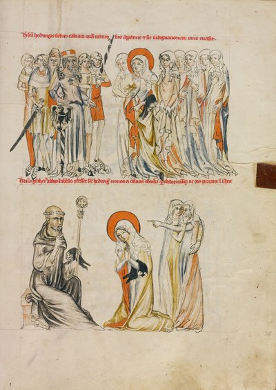 Die Heilige Hedwig erhält Schuhe auf wundersame Weise; Abt Gunther von Leubus überreicht der Heiligen Hedwig Schuhe von Unknown artist