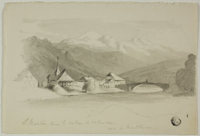 Der heilige Martin im Sallenche-Tal, Blick auf den Mont Blanc von Unknown artist