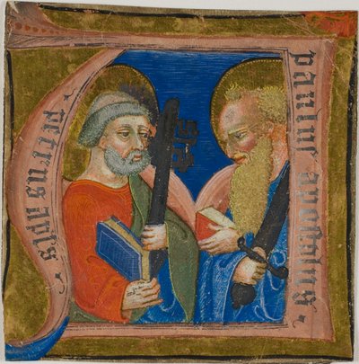 Heilige Peter und Paul in einem historisierten Initial "N" aus einem Chorbuch von Unknown artist