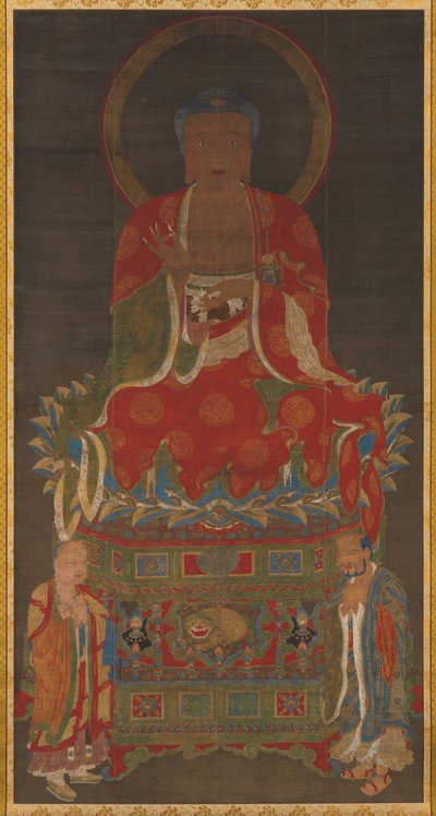 Shakyamuni-Triade: Buddha begleitet von Manjushri und Samantabhadra von Unknown artist