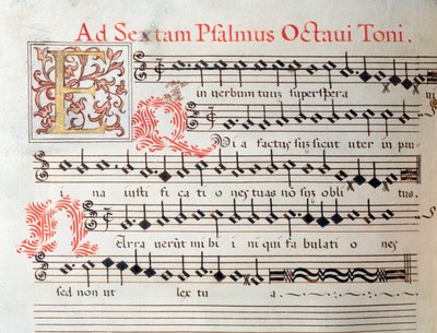 Notenblatt einer sakralen Komposition von Giovanni Giacomo Gastoldi von Unknown artist
