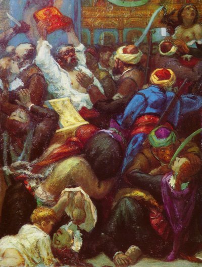 Massaker an Christen in der Kirche von Batak, Bulgarien, durch osmanische irreguläre Truppen von Unknown artist