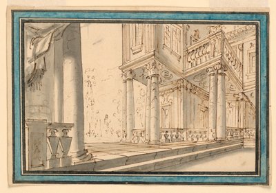 Bühnenbild: Atrium einer Villa von Unknown artist