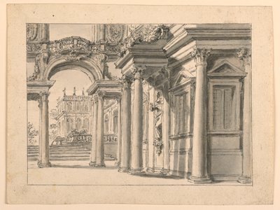 Bühnenbild: Palastgarten-Architektur von Unknown artist
