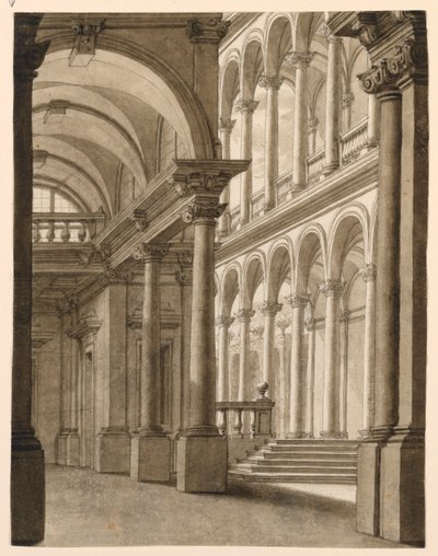 Bühnenbild, Renaissance-Portikus von Unknown artist