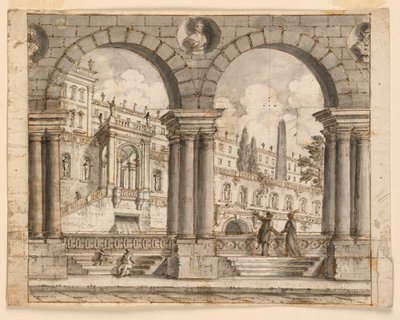 Bühnenbild, Straße und Paläste von Unknown artist