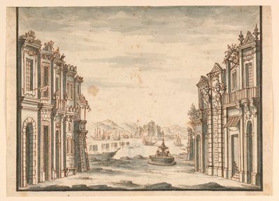 Bühnenbild, Stadtansicht von Unknown artist