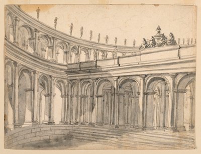 Bühnenbild eines Atriums von Unknown artist