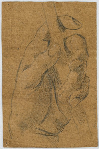 Studie: Die linke Hand eines Mannes mit einem Stock von Unknown artist