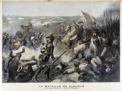 Die Schlacht von Fleurus (Belgien 1794) nach dem Gemälde von Mauzaisse (Musée de Versailles). Illustration des „Petit Journal“ von 1892. von Unknown artist