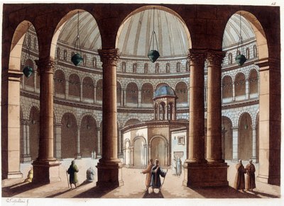 Die Kirche des Heiligen Grabes, Palästina. In „Le costume ancien et moderne“ von Unknown artist