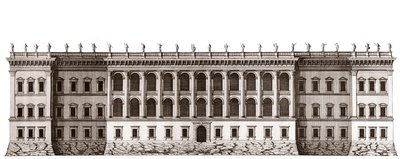 Der Louvre in Paris, Projekt von Gian Lorenzo Bernini: Erhebung der Hauptfassade zu den Tuilerien - Aus „Architecture françoise“ von Jacques-François Blondel - Gravur von Jean Marot von Unknown artist