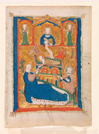 Die Geburt Christi mit Gott dem Vater, Joseph und Engeln von Unknown artist