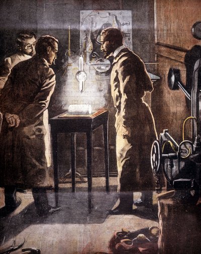 Die Röntgenstrahlen. Entdeckt 1895. Illustration des Experiments. von Unknown artist