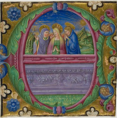 Die drei Marien am Grab in einem historierten Initial "E" aus einem Chorbuch von Unknown artist