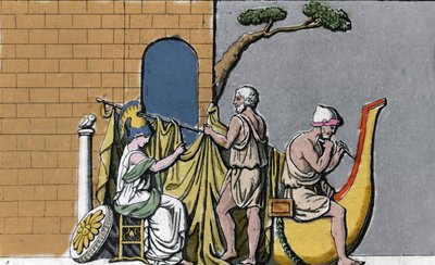 Der Bau des Schiffes Argo, unterstützt von Minerva, mit dem heiligen Holz der Eichen von Dodona von Unknown artist