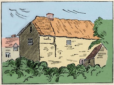 Das Haus von Francis Drake (1540-1596), britischer Entdecker und Freibeuter in Crowndale bei Tavistock. Es wurde im 19. Jahrhundert zerstört von Unknown artist