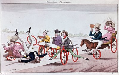 Die Freuden und Unannehmlichkeiten von Velocipeden und oriferischen Pferden von Unknown artist
