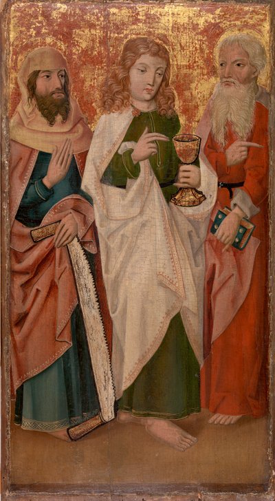 Drei Apostel mit Kreuzschneider, Kelch und Buch von Unknown artist