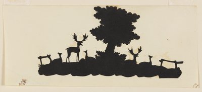 Baum mit Hirschen und Rehen von Unknown artist