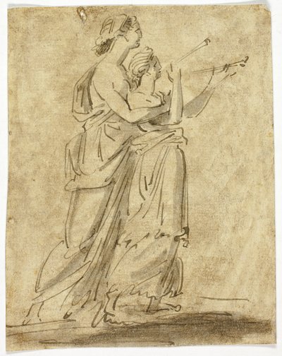 Zwei klassische weibliche Figuren von Unknown artist