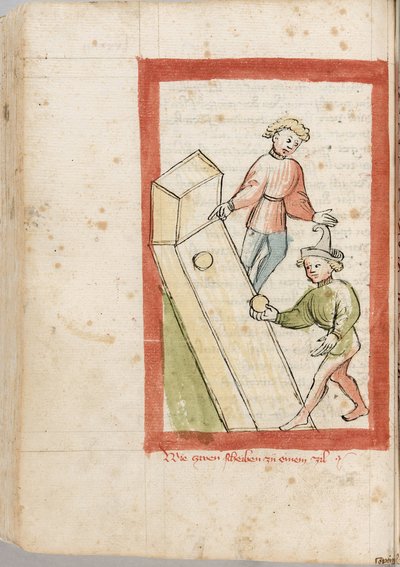 Zwei Männer beim Kegeln. Aus „Der Renner“ von Hugo von Trimberg von Unknown artist