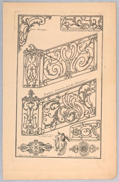 Verschiedene Entwürfe für dekorative Metallarbeiten von Unknown artist