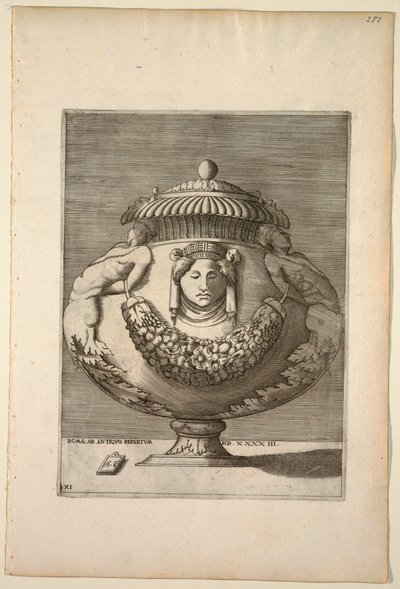 Vase dekoriert mit Figuren, Ranken und Girlanden, 1543 von Unknown artist