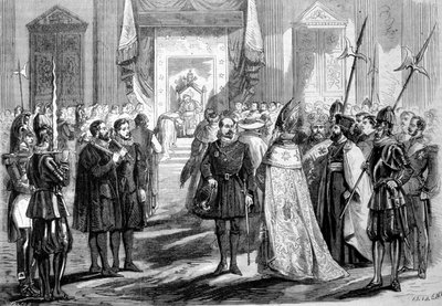 Erstes Vatikanisches Konzil Rom. Papst gibt Audienz an die Väter des Konzils. 1869 von Unknown artist