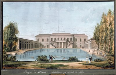 Ansicht des Diana-Bades, erstes italienisches Schwimmbad, in Mailand von Unknown artist