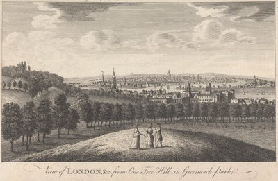 Blick auf London und die Kirche vom One Tree Hill im Greenwich Park von Unknown artist