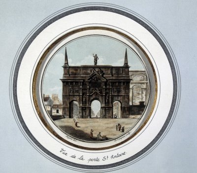 Ansicht der St. Antoine-Tür - Gravur von Unknown artist