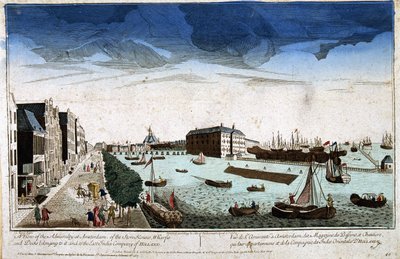 Ansicht der Admiralität in Amsterdam der Geschäfte der Becken und Baustellen im Besitz von ihnen und der Ostindien-Kompanie von Holland - Optische Ansicht von Unknown artist