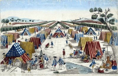 Ansicht des preußischen Armeelagers, nach der Natur gezeichnet in der Ebene von Lomvenborg in Pommern von Unknown artist