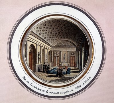 Ansicht des Inneren der Sainte Chapelle de Paris - Gravur von Unknown artist