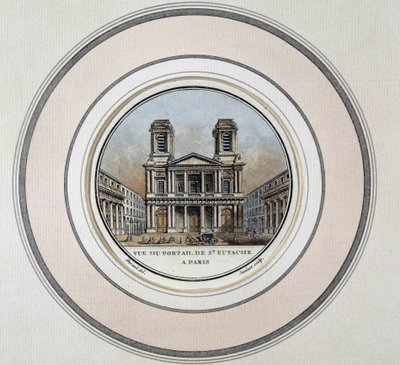 Ansicht des Portals von St. Eustache in Paris - Gravur von Unknown artist