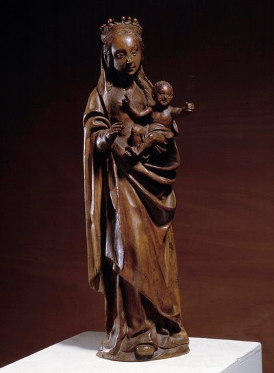 Jungfrau und Kind Holzskulptur des 14. Jahrhunderts. Hergestellt im Norden Frankreichs. Musée Vivenel, Compiègne von Unknown artist