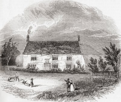 Woolsthorpe Manor, Woolsthorpe-by-Colsterworth, Lincolnshire, England, aus Old England: A Pictorial Museum, veröffentlicht 1847 von Unknown artist