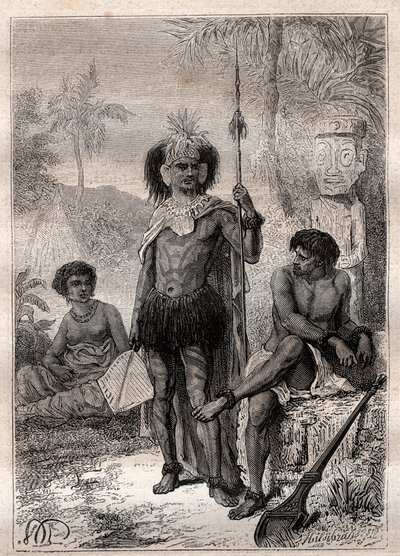 Eingeborene der Marquesas-Inseln - Reise von Kapitän James Cook von Unknown artist
