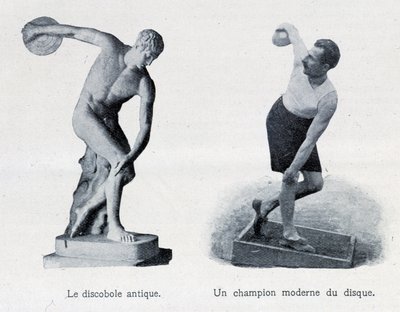 Der antike Diskobol und ein moderner Rekordmeister. von Unknown artist